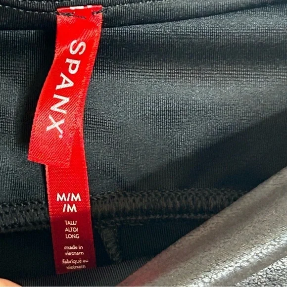 SPANX Faux Leather Leggings Black Size Medium Tall - Picture 8 of 11